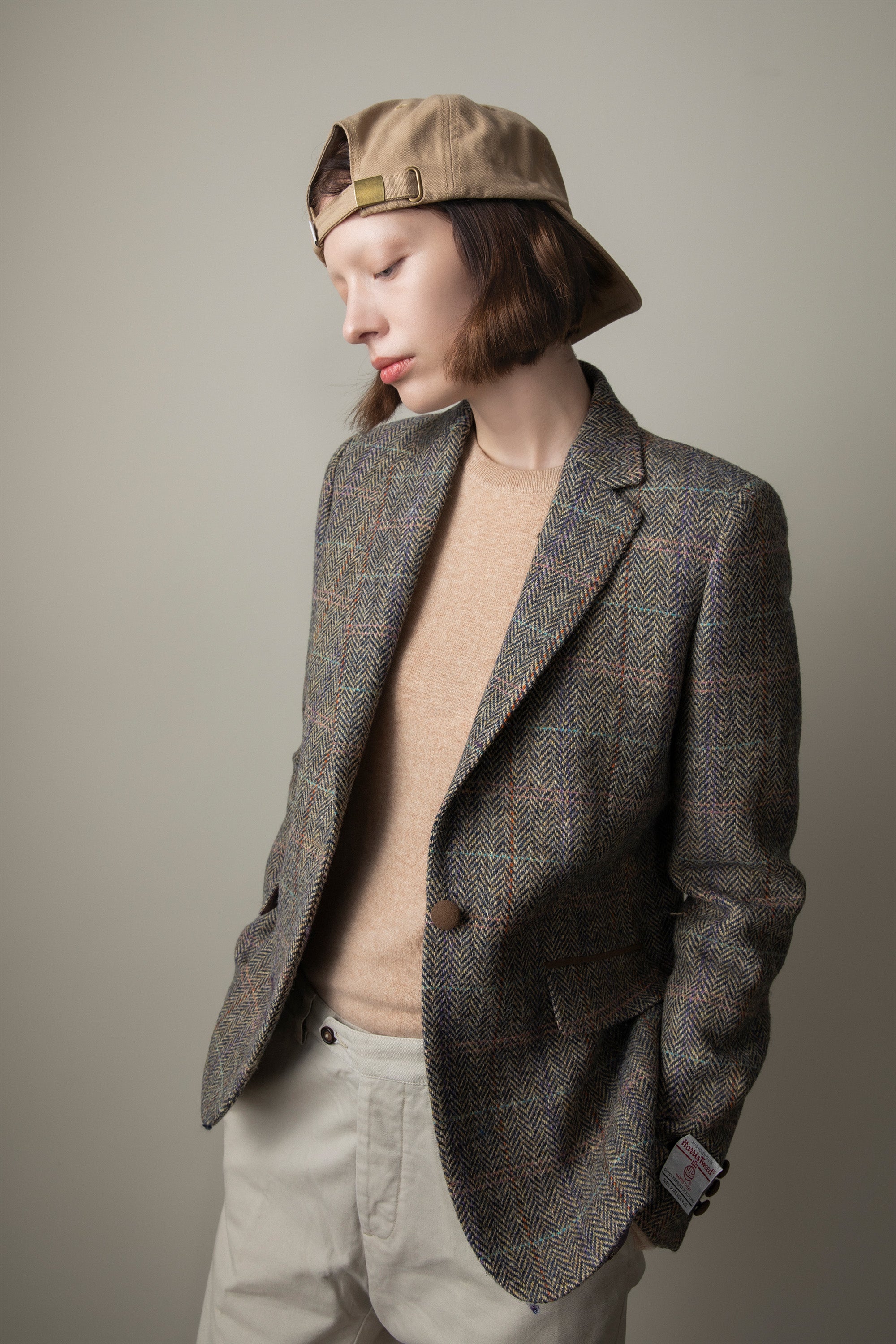 High-Quality Women’s Harris Tweed Janice Blazer – Natural Check